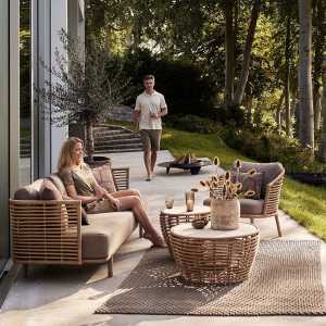 Cane-line - Sense Outdoor Sofa, 3-Sitzer, natur / taupe