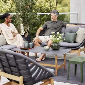 Cane-line - Strington Outdoor Lounge Sessel, Teak / dark grey