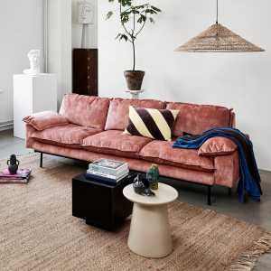 HKliving - Retro Sofa, 4-Sitzer, Samt Cord, aged gold