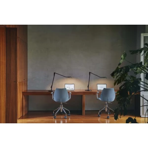 Kartell - Maui Soft Bürostuhl mit Armlehnen und Rollen, Stahl verchromt / Noma blau