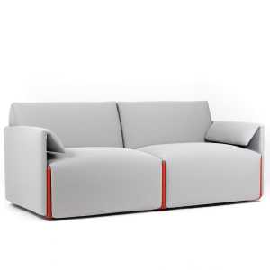 Magis - Costume Sofa 2-Sitzer, Komposition B mit Armlehnen, Fidivi One 8504 / orange 1110C