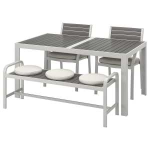 SJÄLLAND Tisch+2 Stühle+Bank/außen