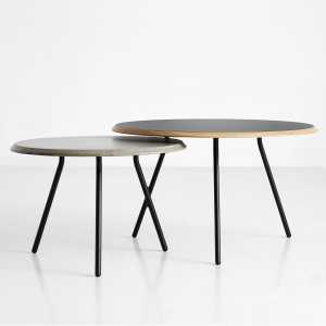 Woud - Soround Side Table H 44 cm / Ø 60 cm, Laminat schwarz (Fenix)