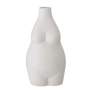 Bloomingville - Elora Vase, H 18 cm, weiß