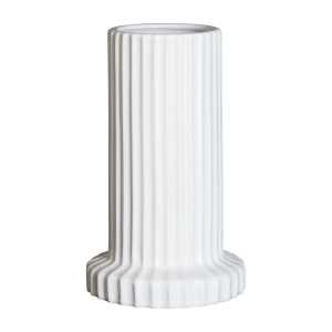 DBKD Stripe Vase 18cm Shiny white