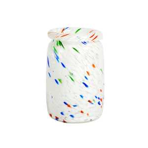 HAY Splash Roll Neck Vase M 22cm White dot (multi)