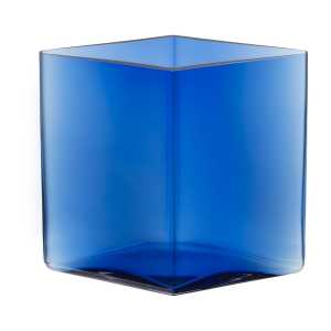 Iittala Ruutu Vase 20,5 x 18cm Ultramarinblau
