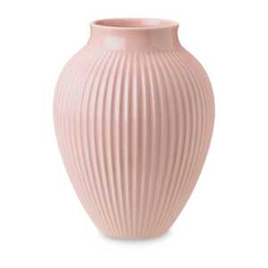 Knabstrup Keramik Knabstrup Vase geriffelt 27cm Rosa