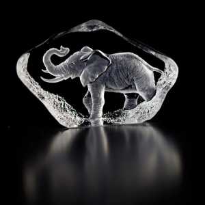 Målerås Glasbruk Wildlife Skulptur Elefant glas