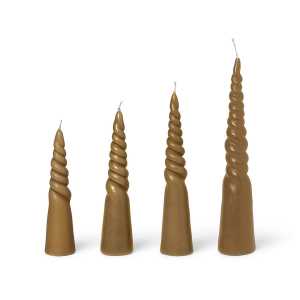 ferm LIVING Twisted candles gedrehte Kerze 4er Pack Straw