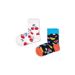 2er-Pack Socken mit Früchten, Schwarz - Kinder | Happy Socks