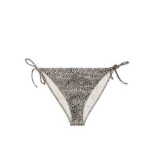 Arket Bikini-Slip mit seitlicher Schnürung Cremeweiß/Leopardenmuster, Bikini-Unterteil in Größe 44. Farbe: Off white/leo print