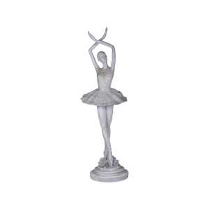 Ballerina Figur, H82/L25/B26 cm, antik grau