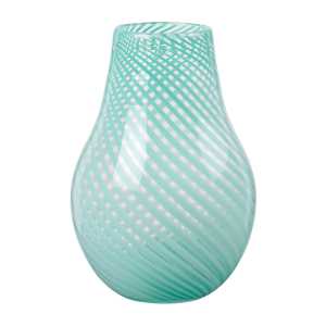 Broste Copenhagen Ada Cross Stripe Vase 22,5cm Light turquoise