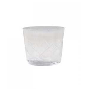 Chic Antique Glas Teelichthalter mit Schliff, H5/D6 cm, klar