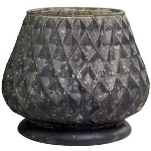 Chic Antique Teelichthalter Muster grau, H14/D17 cm, antik mocca