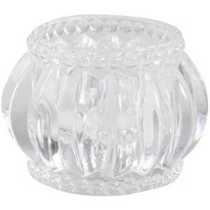 Chic Antique Teelichthalter mit Nuten und Perlenkante, H5/D6 cm, durchsichtig