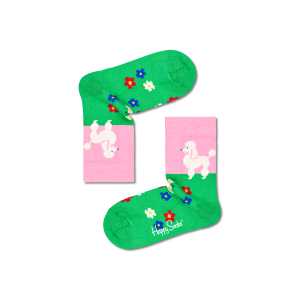 Grüne Pudel & Blumen Kindersocken | Happy Socks