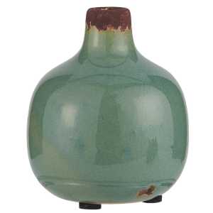 IB Laursen Vase glasiert Tunis, Höhe 10 cm, Ø 8,5 cm, grün