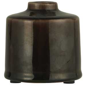 Kerzenhalter für Stabkerze Ragnhild aus Keramik, H8 x Ø7,8 cm, dunkelbraun