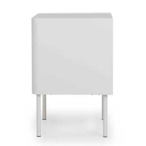 Nachttisch Schrank in Weiß und Eichefarben 45 cm breit