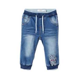 Name It Stoffhose "Name It Baby Jungen Jeanshose mit "Tiger" Patch"
