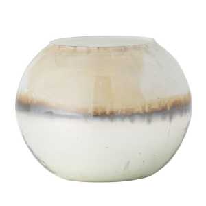 Vase Bojan aus Glas, Ø 16 cm, Höhe 13 cm, weiss