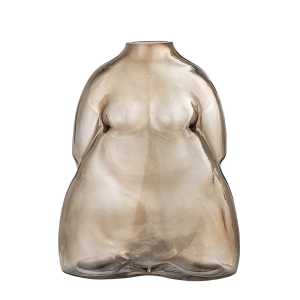 Vase Evie aus Glas, L15xH19xW11,5 cm, braun