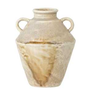 Vase Ines aus Steingut, Ø 13,5 cm, Höhe 18 cm, braun