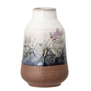 Vase Isidro aus Steingut, Ø 12 cm, Höhe 19,5 cm, mehrfarbig