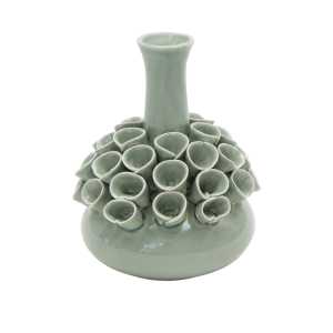 Vase aus Keramik rund, 15 cm, grün