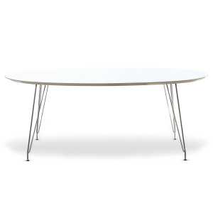Andersen Furniture - DK10 Ausziehtisch oval, verchromt / weiß