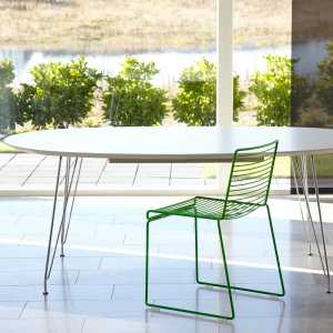 Andersen Furniture - DK10 Ausziehtisch oval, verchromt / weiß