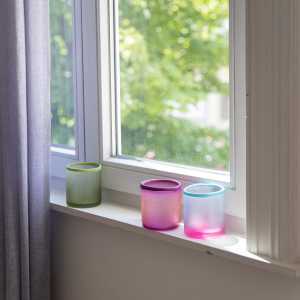 HKliving - Teelichthalter aus Glas, blush