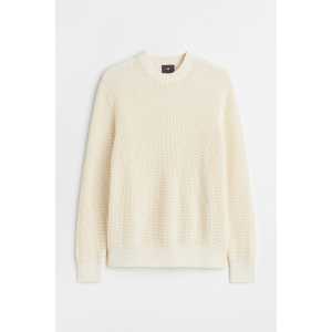 H&M Pullover mit Waffelstruktur Regular Fit Cremefarben in Größe XXXL. Farbe: Cream