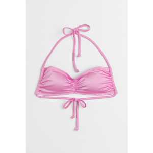 H&M Wattiertes Bandeau-Bikinitop Rosa, Bikini-Oberteil in Größe 40. Farbe: Pink