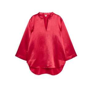 Arket Legere Satinbluse Rot, Blusen in Größe 34. Farbe: Red