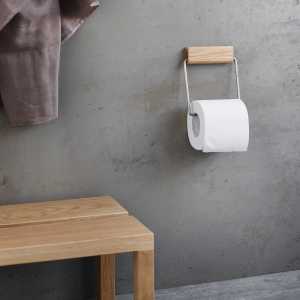 MOEBE - Toilettenpapierhalter, Eiche geölt / Messing
