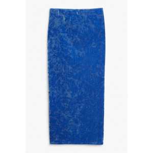 Monki Enger blauer Maxirock aus Samt mit Rückenschlitz Kräftiges Blau, Röcke in Größe XL. Farbe: Blue bright