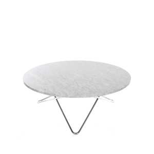 OX Denmarq Large O Table Beistelltisch Marmor carrara, Edelstahlgestell