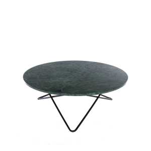 OX Denmarq Large O Table Beistelltisch Marmor indio, Schwarz lackiertes Gestell