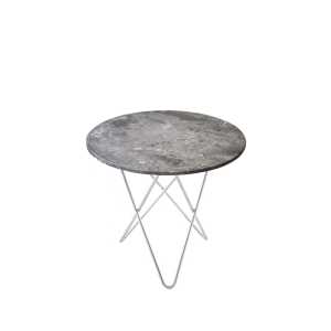 OX Denmarq Mini O Table Beistelltisch Marmor Grau , Edelstahlgestell