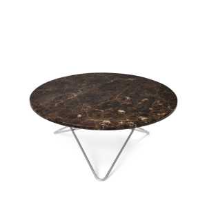 OX Denmarq O Table Beistelltisch Marmor Braun, Edelstahlgestell
