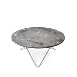 OX Denmarq O Table Beistelltisch Marmor Grau , Edelstahlgestell