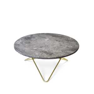 OX Denmarq O Table Beistelltisch Marmor Grau , Messinggestell