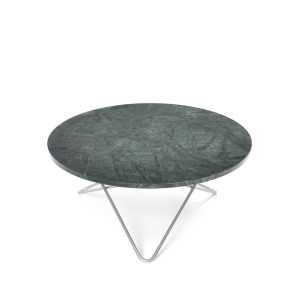 OX Denmarq O Table Beistelltisch Marmor Grün, Edelstahlgestell