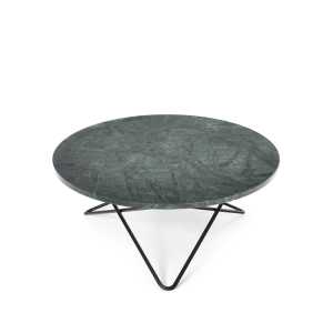 OX Denmarq O Table Beistelltisch Marmor Grün, Schwarz lackiertes Gestell