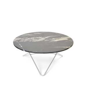 OX Denmarq O Table Beistelltisch Marmor Schwarz, Edelstahlgestell