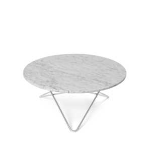 OX Denmarq O Table Beistelltisch Marmor Weiß, Edelstahlgestell