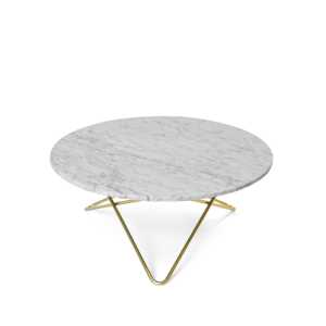 OX Denmarq O Table Beistelltisch Marmor Weiß, Messinggestell
